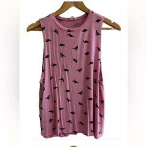 Laundry By Shelli Segal Pink Dinosaur Print Tank Top
